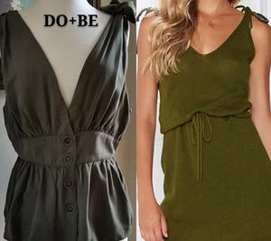 NWOT! DO + BE army green tank top